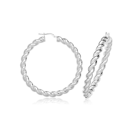 Silver Twisted Hoops G51370-