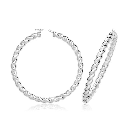 Silver Twisted Hoops G51370-