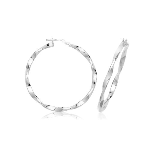 Silver Twisted Hoops G51371-