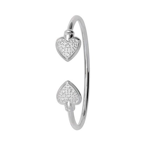 Silver Babies' Cz Heart Torc Bangle 