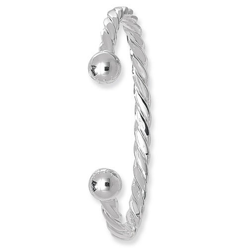 Silver Gents' Twisted Torc Bangle 