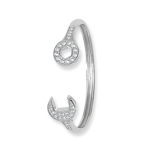 Silver Babies' Cz Spanner Bangle 