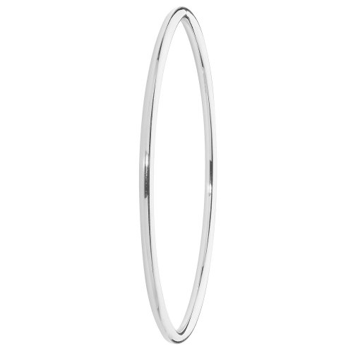 Silver Round Tube Plain Bangle 