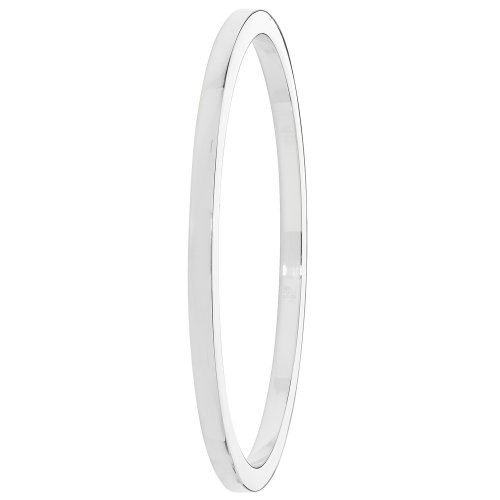 Silver Square Tube Plain Round Bangle 