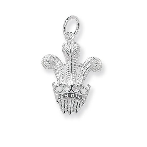 Silver Prince Of Wales 3 Feather Pendant 