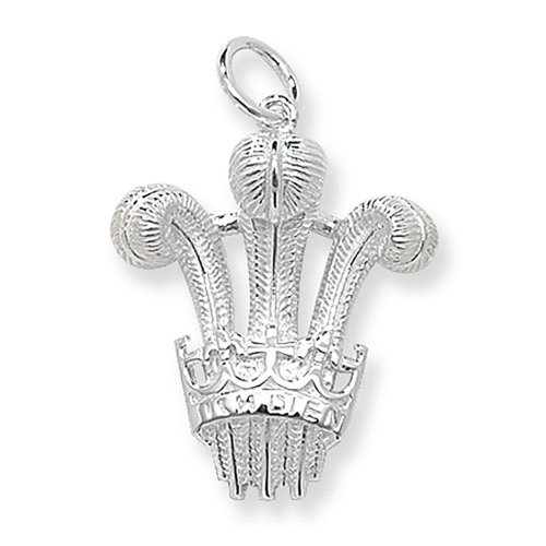 Silver Prince Of Wales 3 Feather Pendant 