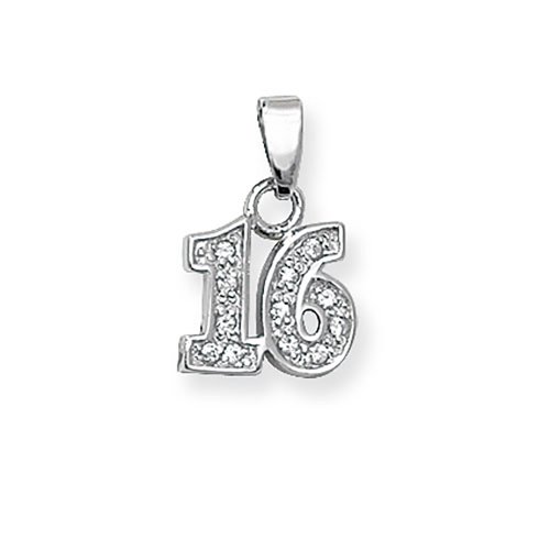 Silver 16th Birthday Cz Pendant G6326