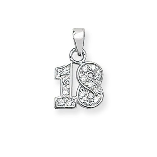 Silver 18th Birthday Cz Pendant 