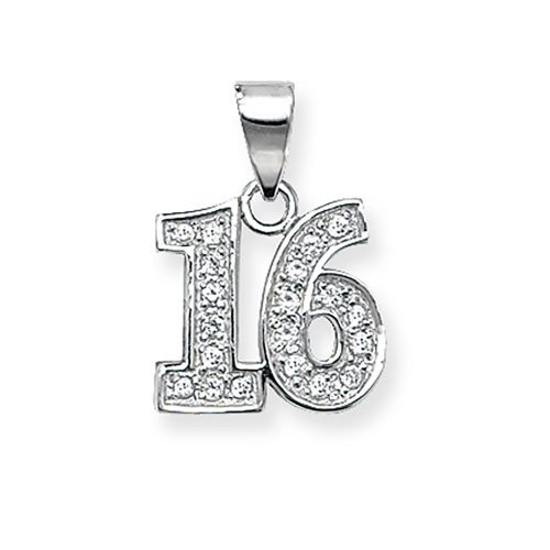 Silver 16th Birthday Cz Pendant 
