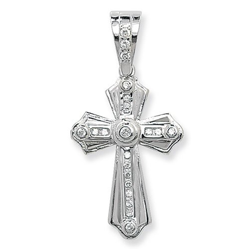 Silver Cz Cross Pendant 