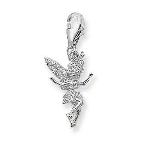 Silver Cz Tinkerbell Pendant 