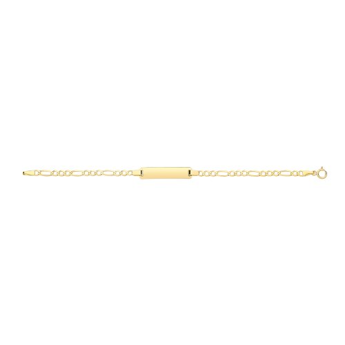9ct Gold Babies' Figaro Rectangular Id Plate Bracelet 