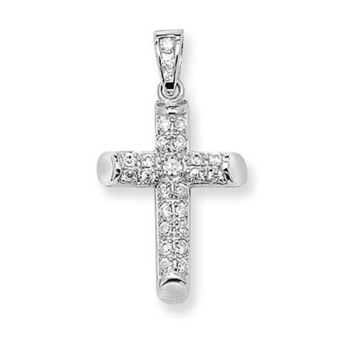 Silver Cz Cross Pendant 