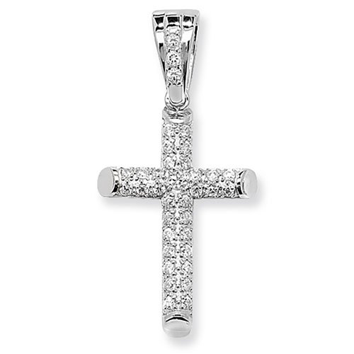 Silver Cz Cross Pendant 