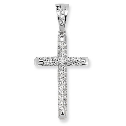 Silver Cz Cross Pendant 