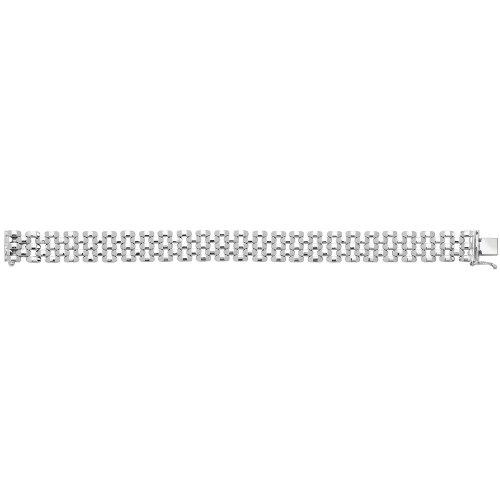 Silver Rhodium Plated Watch Link Bracelet 