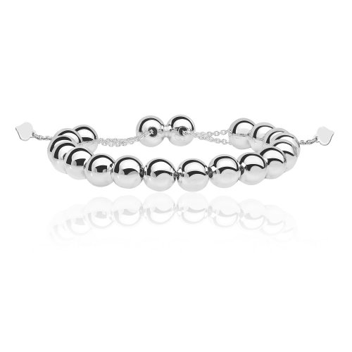 Silver Bead Pull Style Bracelet 