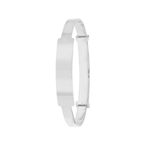 Silver Babies' Plain Expandable Id Bangle 
