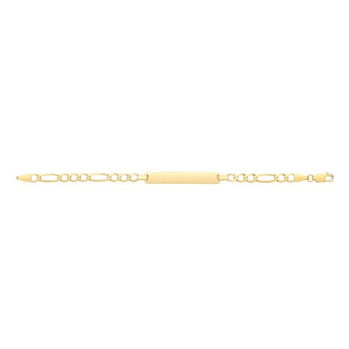 9ct Gold Babies' Figaro Rectangular Id Plate Bracelet 