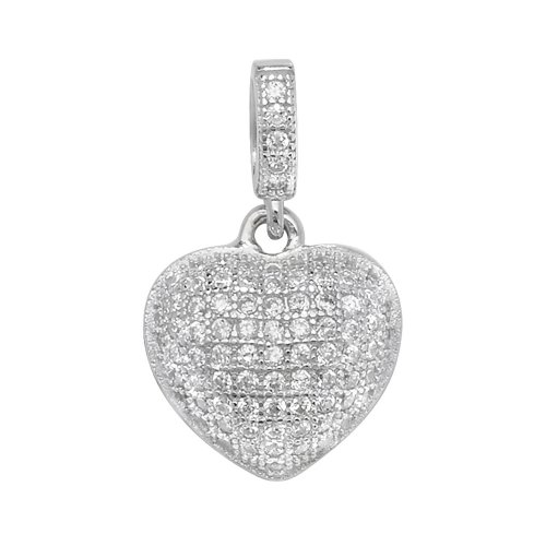 Silver Cz Heart Pendant 