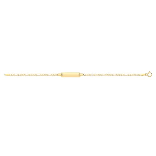 9ct Gold Babies' Figaro Rectangular Id Plate Bracelet 