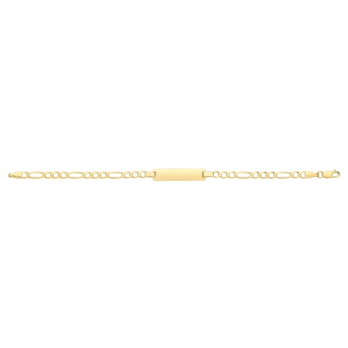 9ct Gold Babies' Figaro Rectangular Id Plate Bracelet 