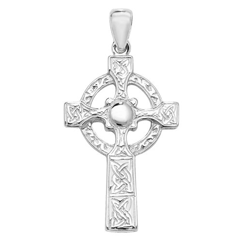Silver Engraved Celtic Cross Pendant 