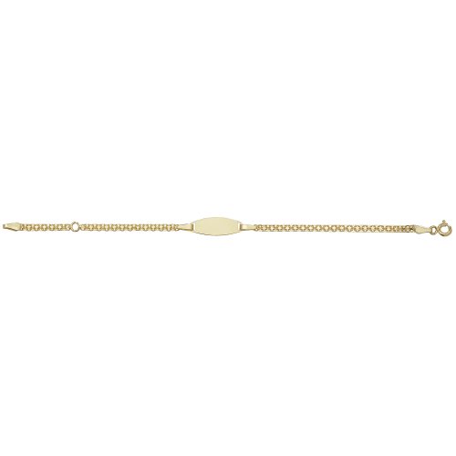 9ct Gold Babies' Oval Id Plate Bracelet 