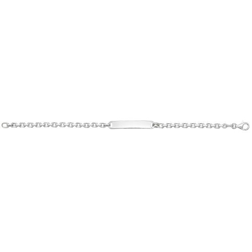 Silver Faceted Belcher Id Bracelet 