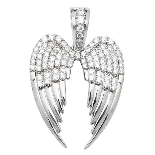 Silver Cz Wings Pendant 