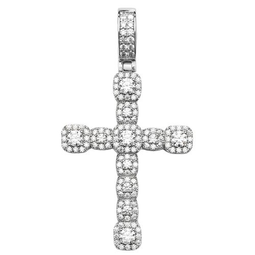 Silver Cz Cross Pendant 