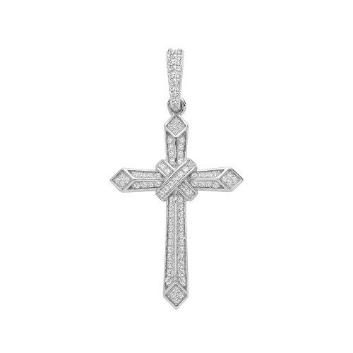 Silver Cz Cross Pendant 