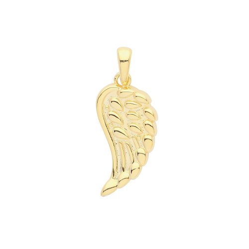 Silver Yellow Gold Plated Angle Wing Pendant 