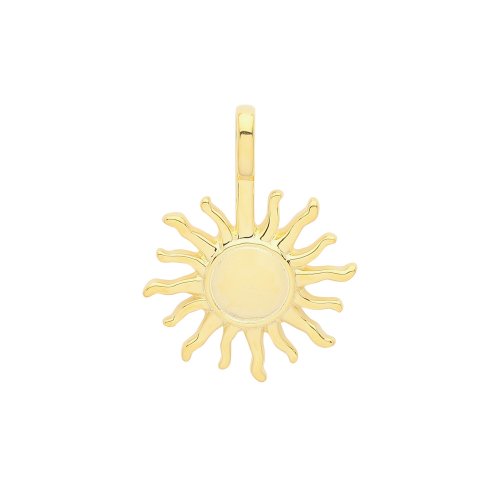 Silver Yellow Gold Plated Sun Pendant 