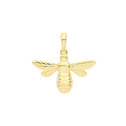 Silver Yellow Gold Plated Bee Pendant 