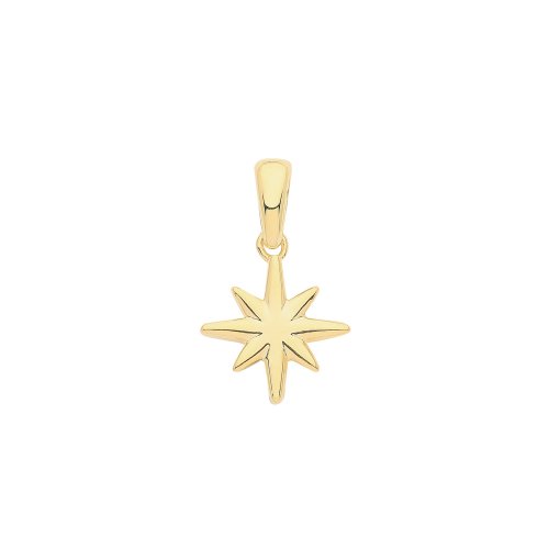 Silver Yellow Gold Plated Star Pendant 