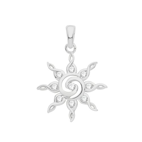 Silver Rhodium Plated Twril Star Pendant 