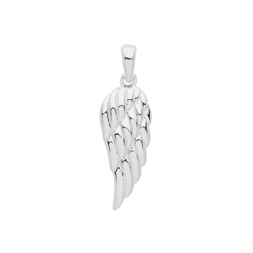 Silver Rhodium Plated Angle Wing Pendant 
