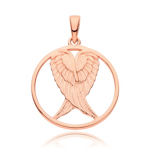 Silver Rose Gold Plated Wings Pendant 