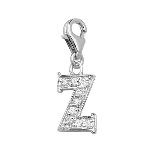 Silver Cz Initial On Trigger Pendant G6282: G6282/K