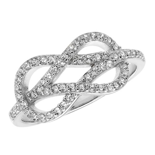 Silver Cz Celtic Knot Ring 