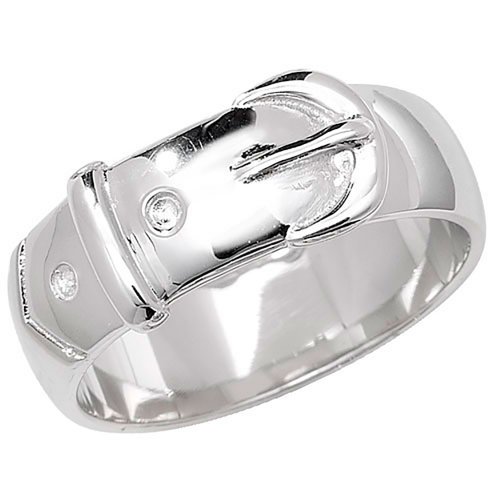 Silver Gents' Plain Buckle Ring 