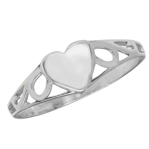 Silver Babies' Heart Ring 