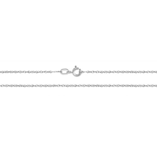 9ct White Gold Diamond Cut Chain 