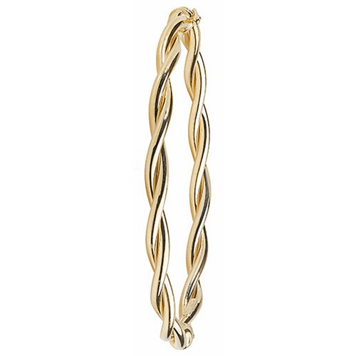 9ct Gold Entwined Hinged Bangle 
