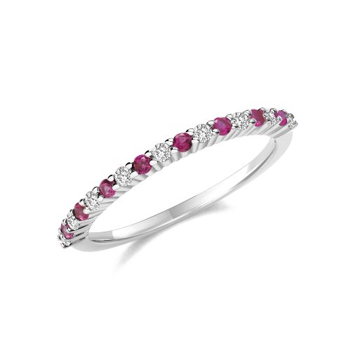 Silver Rhouium Plated Cz Eternity Ring 