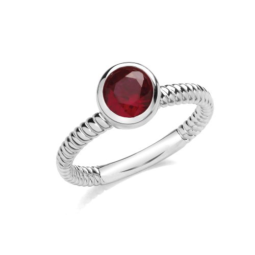 Silver Rhouium Plated Cz Solitaire Ring 