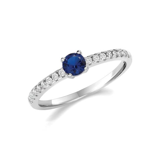 Silver Rhouium Plated Cz Solitaire Ring 