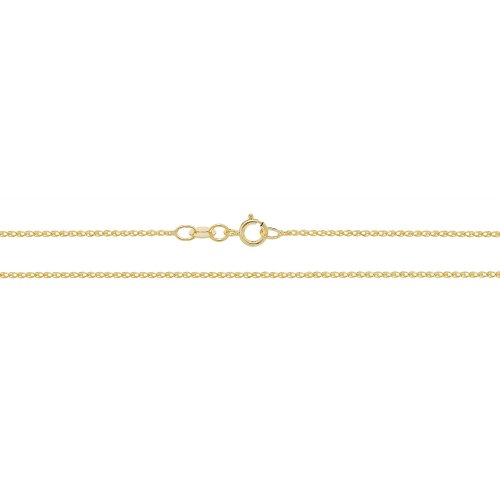 9ct Gold Diamond Cut Single Link Wheat Chain 