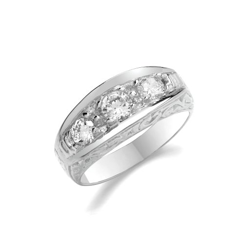 Silver Mens Cz Ring 